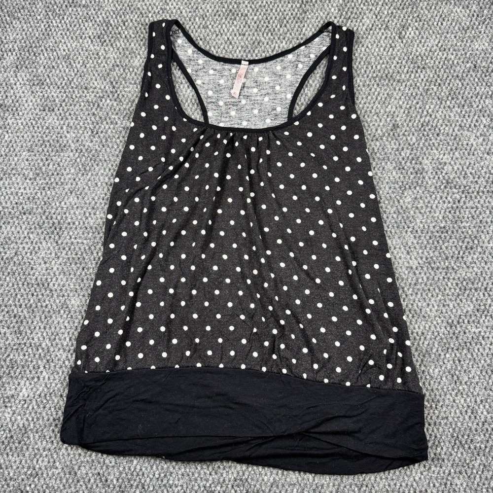 Rue 21 Y2K Black & White Polkadot Women's Razorback Tank Top Cami Size XL
